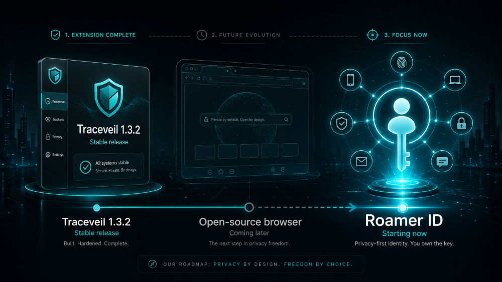 Traceveil 1.3.2 is complete. The next step is a browser.